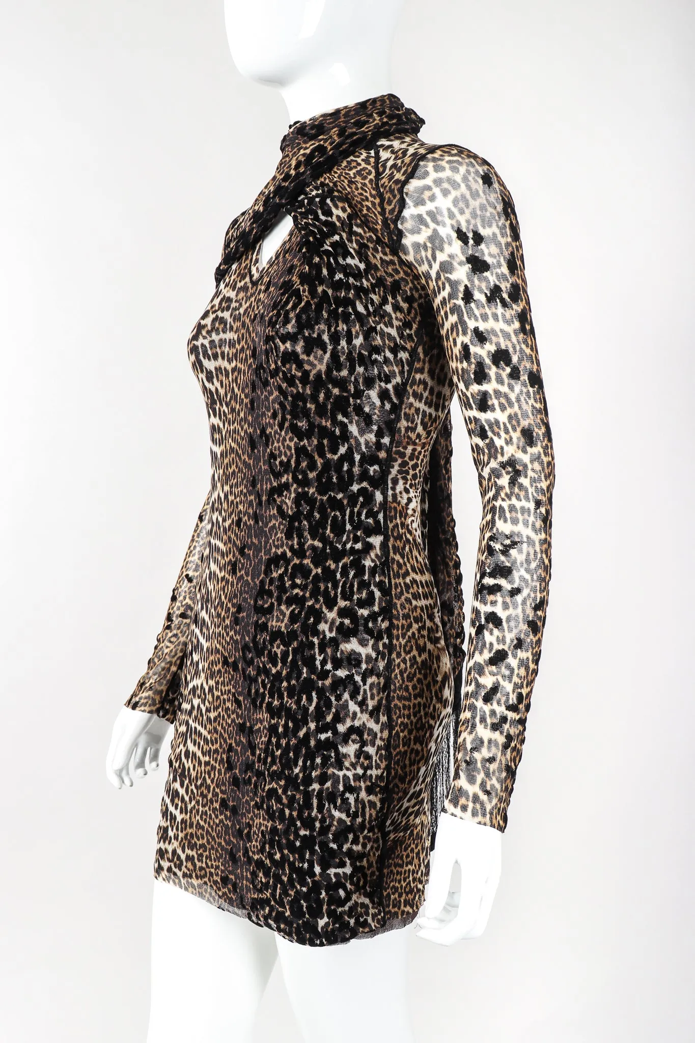 Soleil Mesh Leopard Scarf Dress