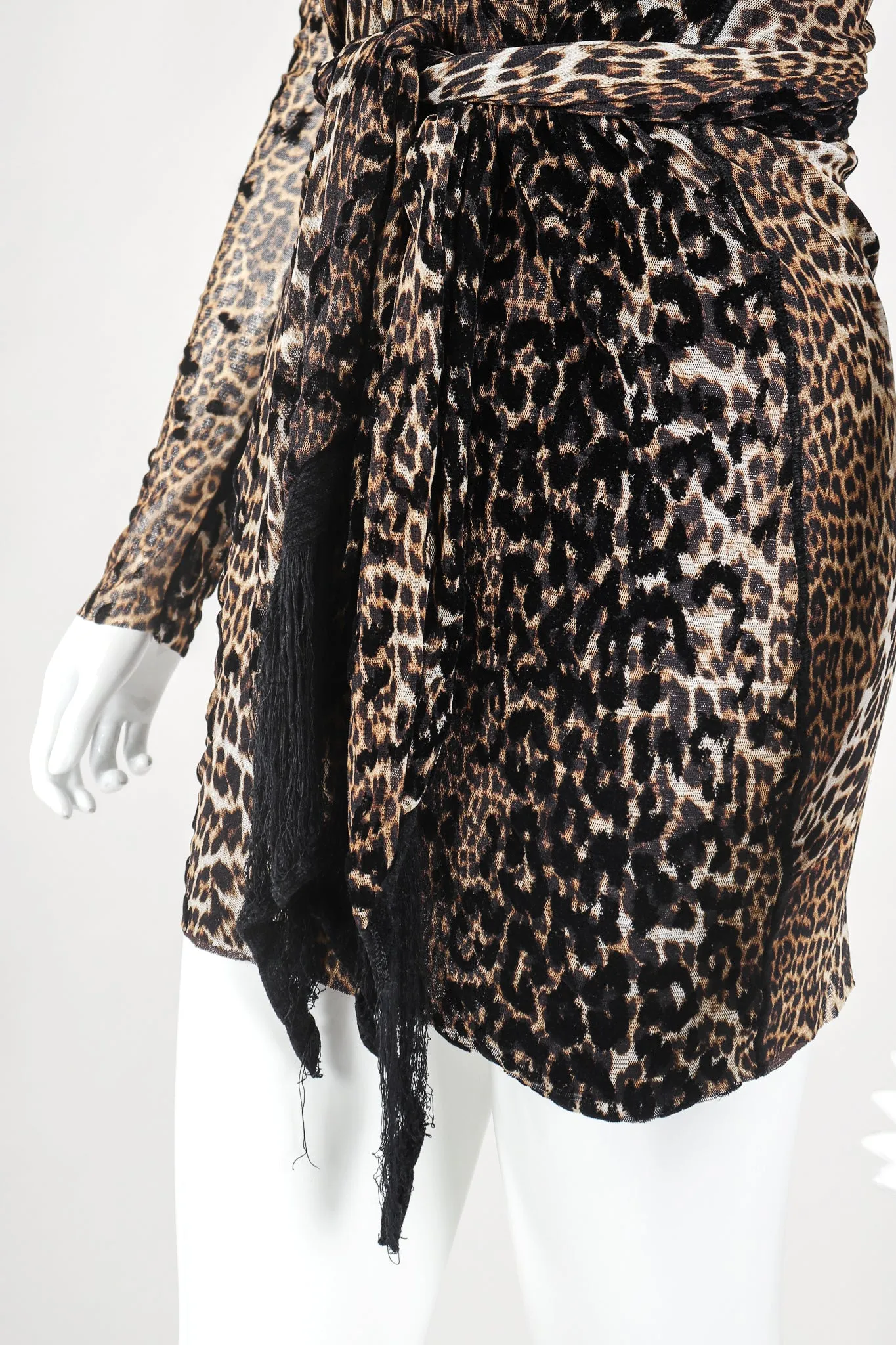 Soleil Mesh Leopard Scarf Dress