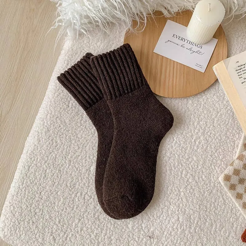 Solid Color Thick Terry Socks