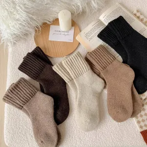 Solid Color Thick Terry Socks