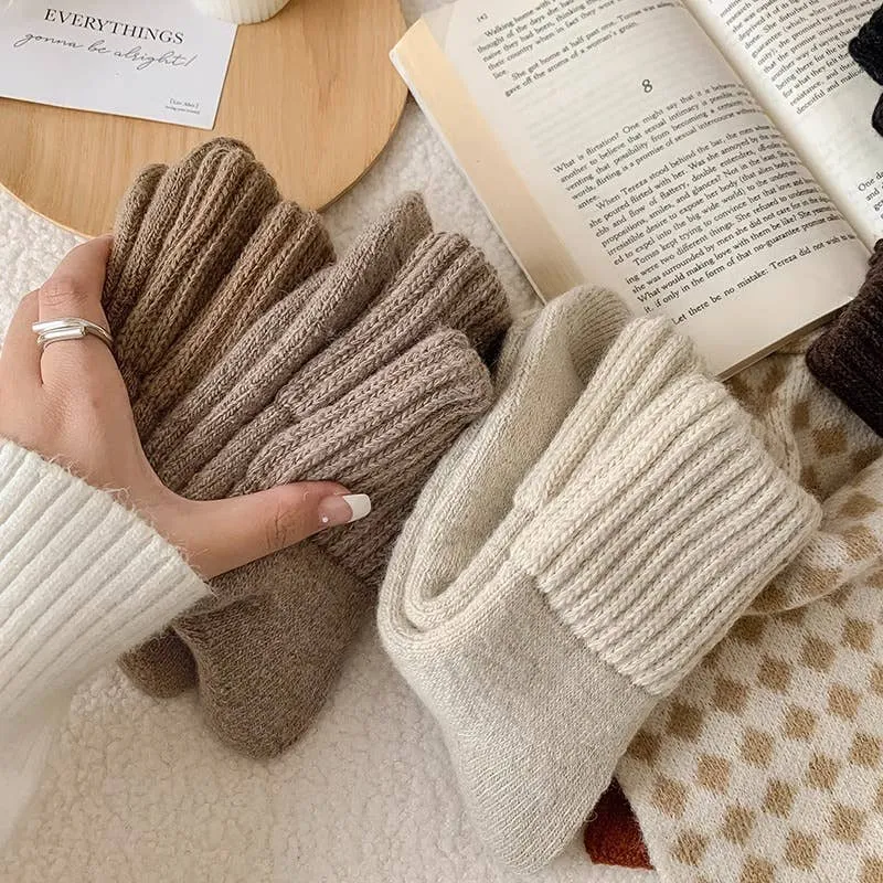 Solid Color Thick Terry Socks