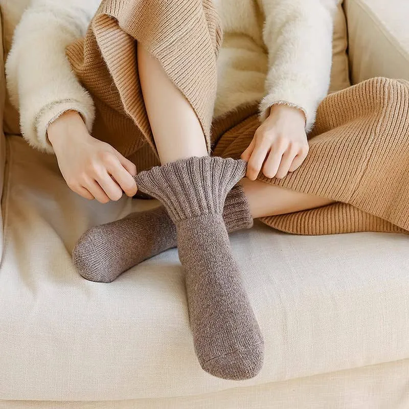 Solid Color Thick Terry Socks