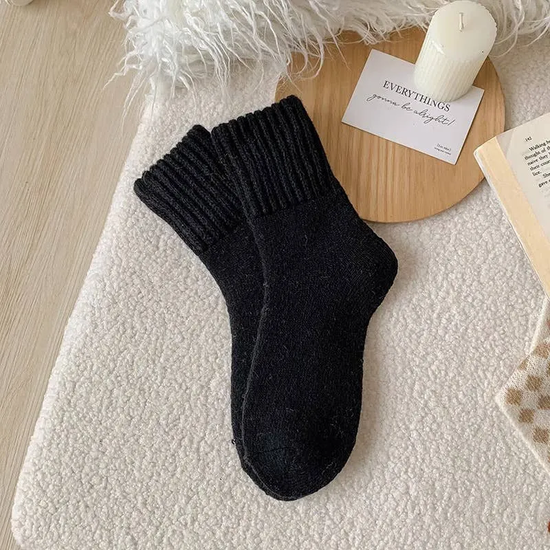 Solid Color Thick Terry Socks