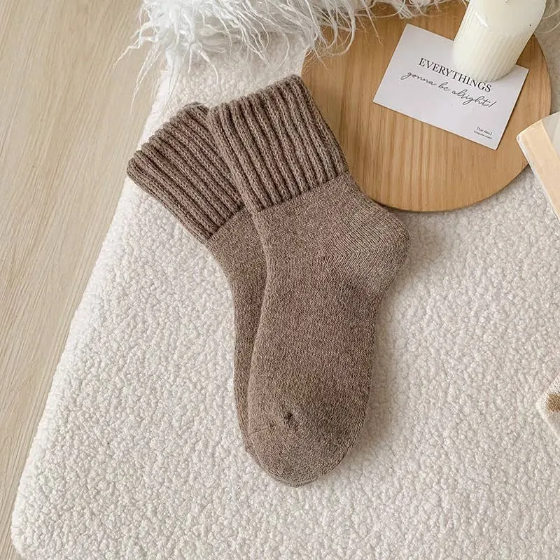Solid Color Thick Terry Socks