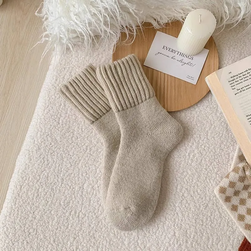 Solid Color Thick Terry Socks