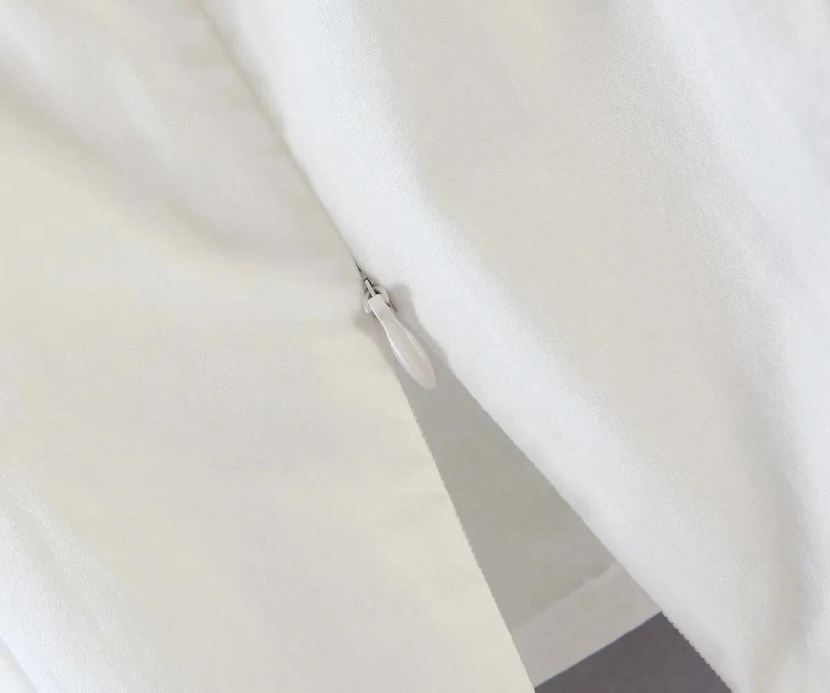 Square Collar Lantern Sleeve Backless Tie-Back Shirts Blouses Crop Tops