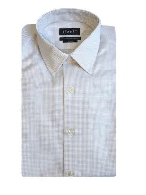 STANTT Smoke Grey Grid Check Business Casual Shirt Moore Fit 14.5- 33/34
