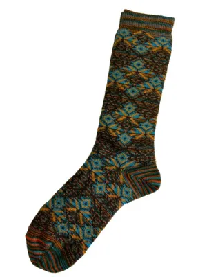 Starlight Alpaca Socks in Brown - Medium