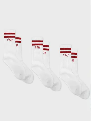 STAY BAD SOCKS WHITE - 3 PACK