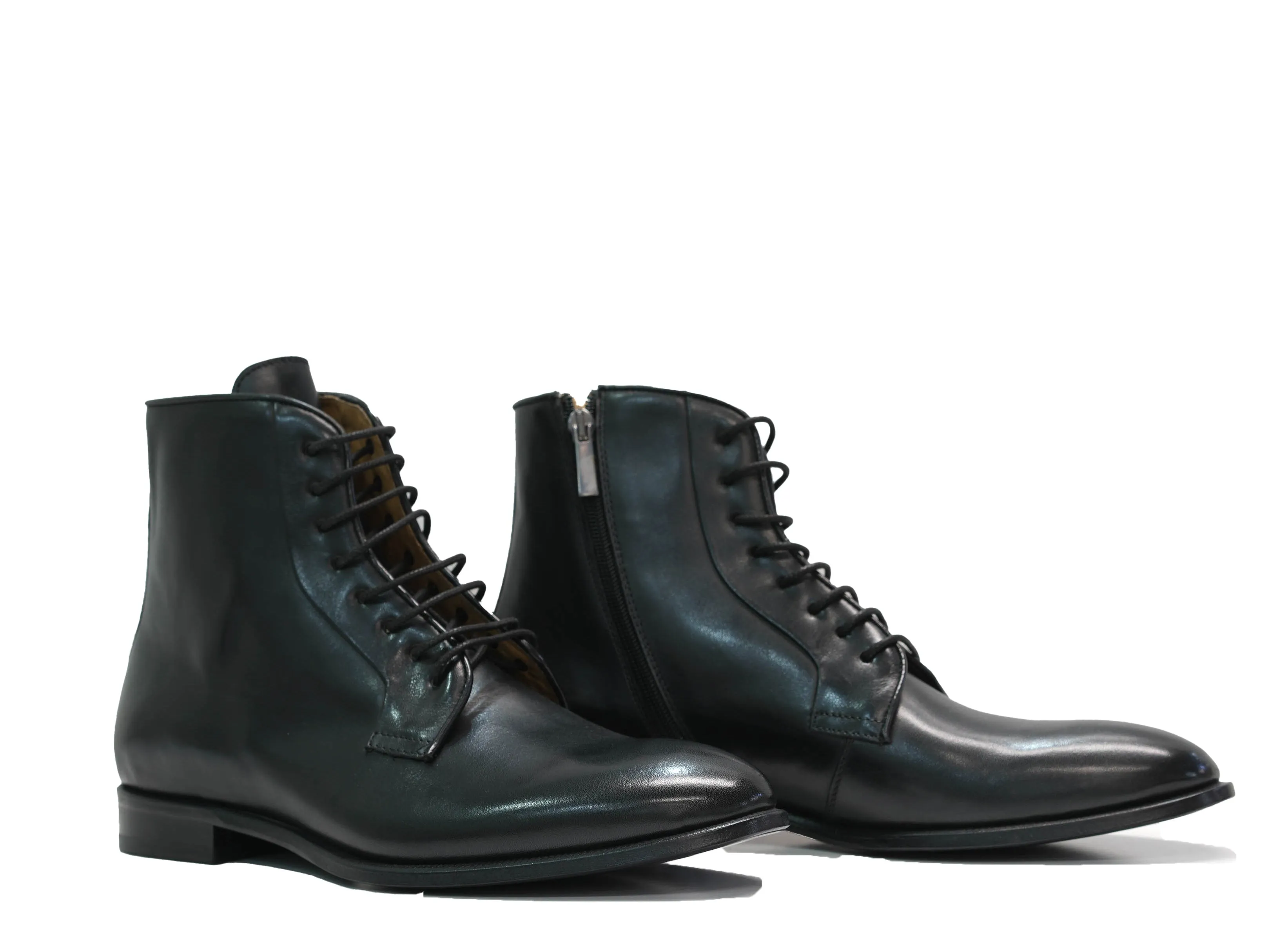 Stefano Stefani Men's Black Leather Lace Up Boot 10806I22 20% OFF