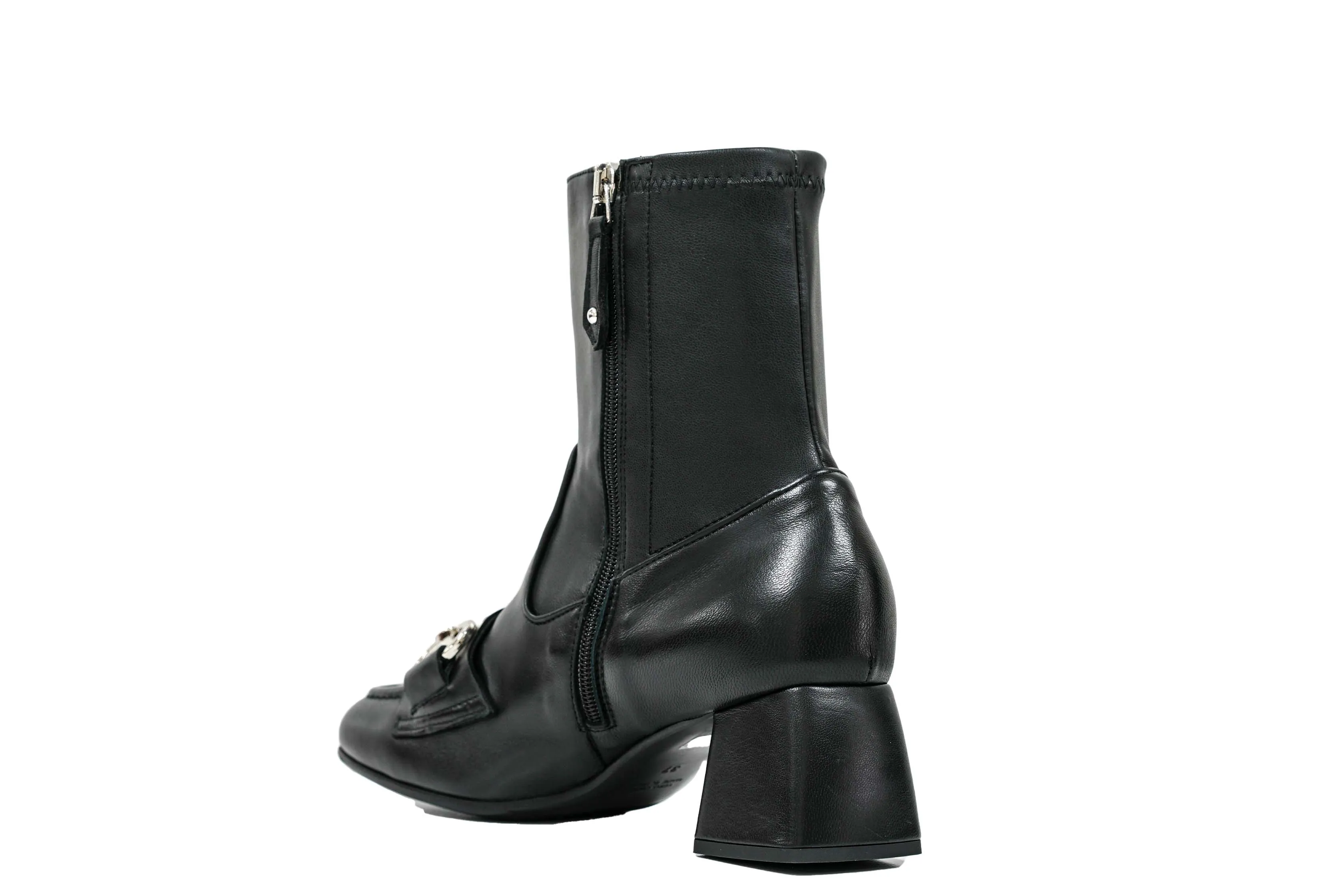 Stefano Stefani Women's Black Leather Silver Chain Boot 8765 40% OFF