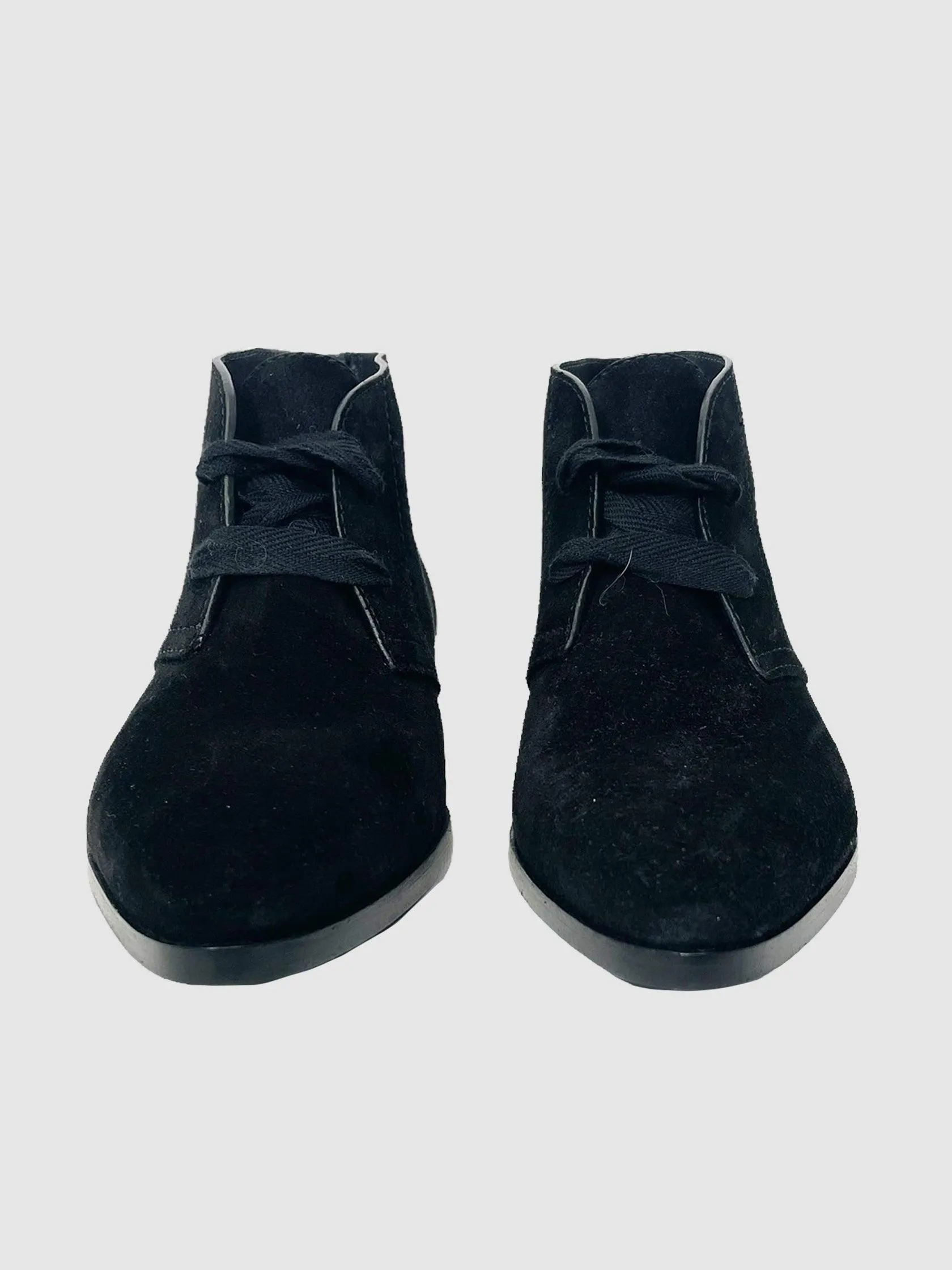 Suede Lace-Up Ankle Boots - Size 38