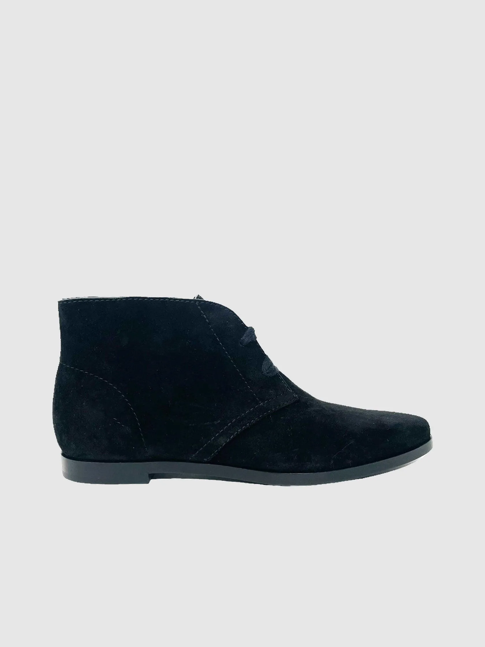 Suede Lace-Up Ankle Boots - Size 38