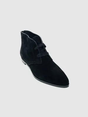 Suede Lace-Up Ankle Boots - Size 38