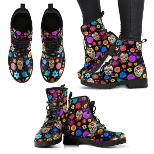 Sugar Skull Party Women's Eco-Friendly Leather Boots