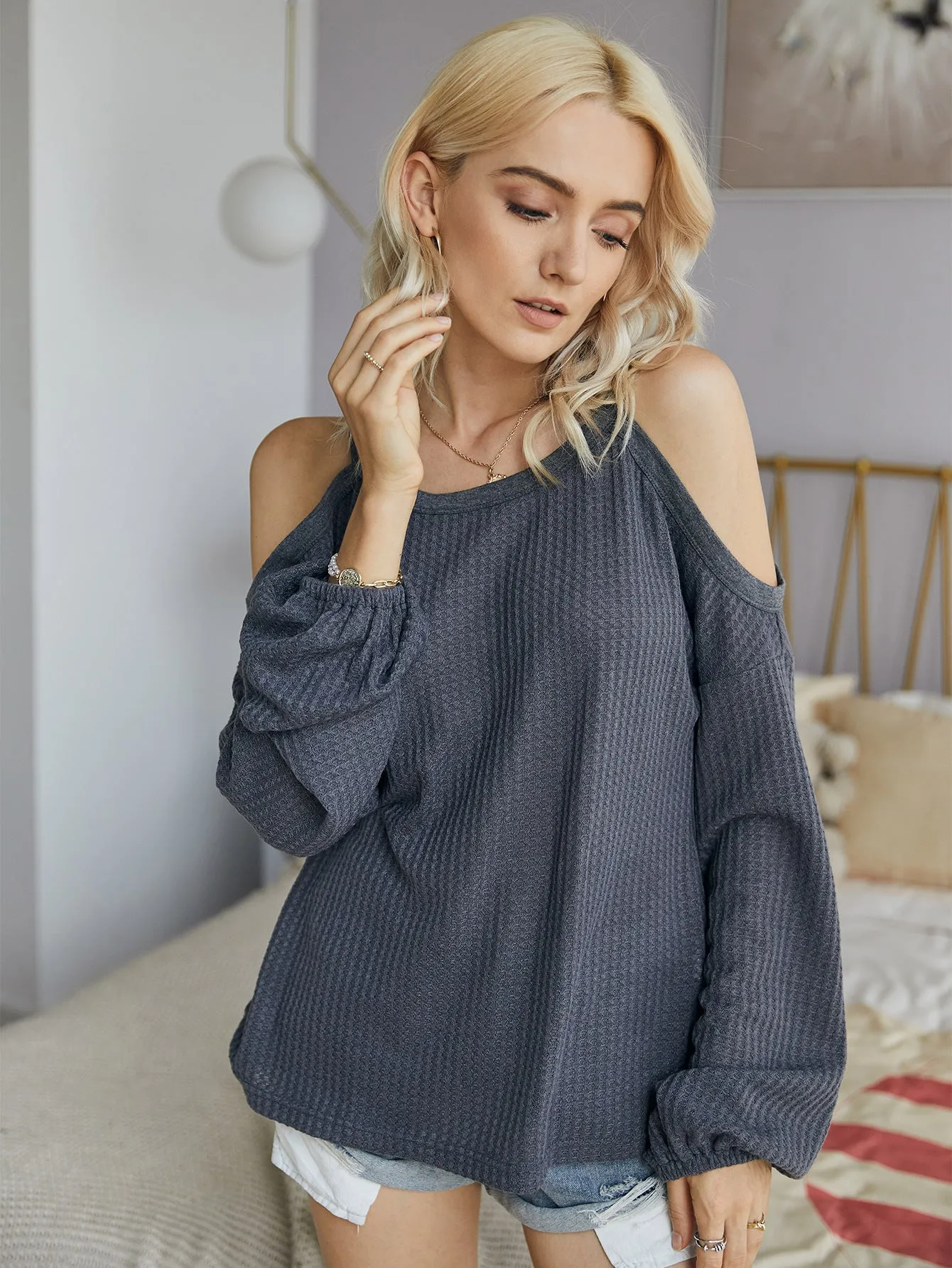Suspenders One Shoulder Tops Knit Shirt