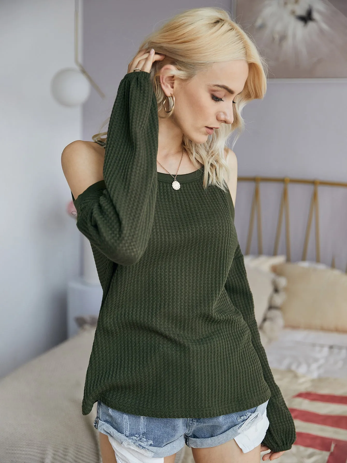 Suspenders One Shoulder Tops Knit Shirt