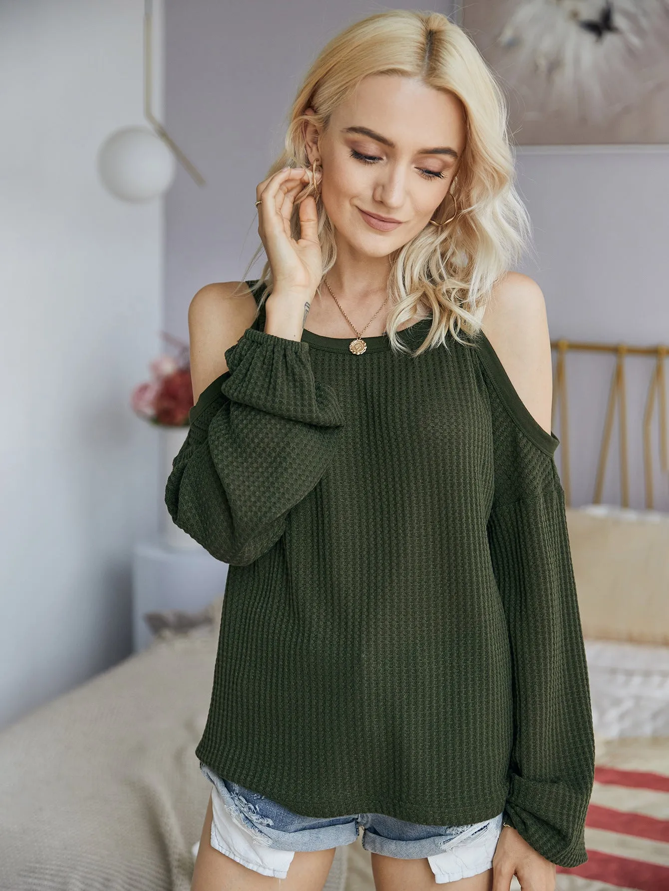 Suspenders One Shoulder Tops Knit Shirt