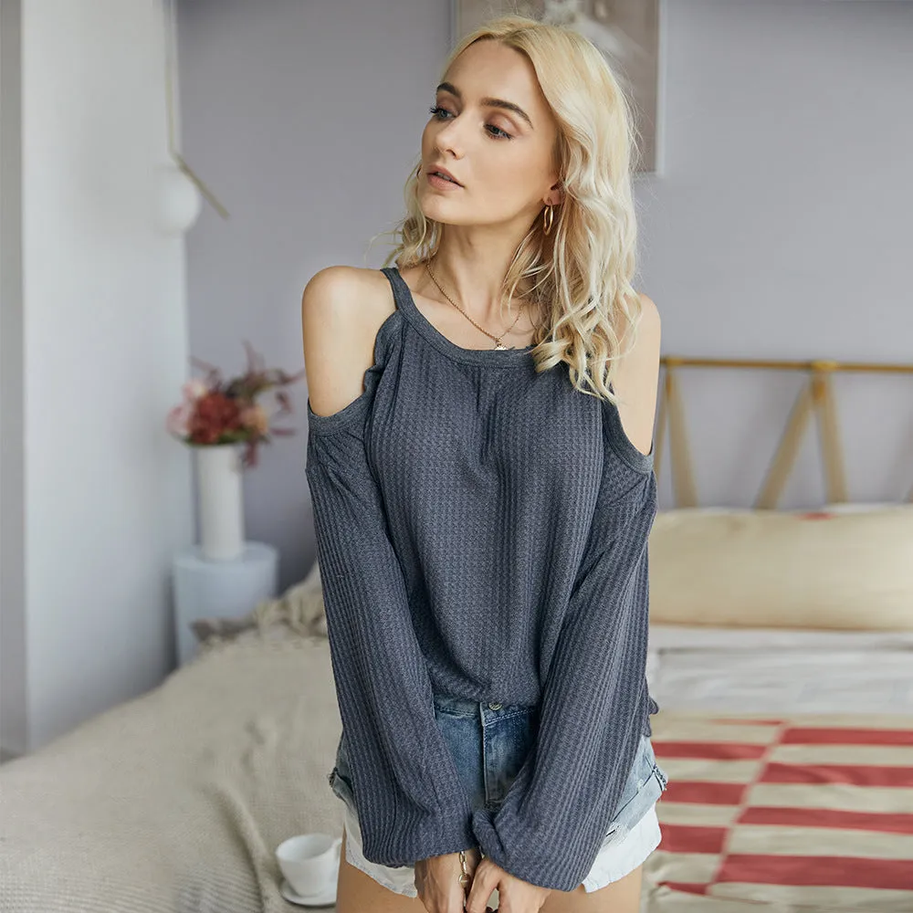 Suspenders One Shoulder Tops Knit Shirt