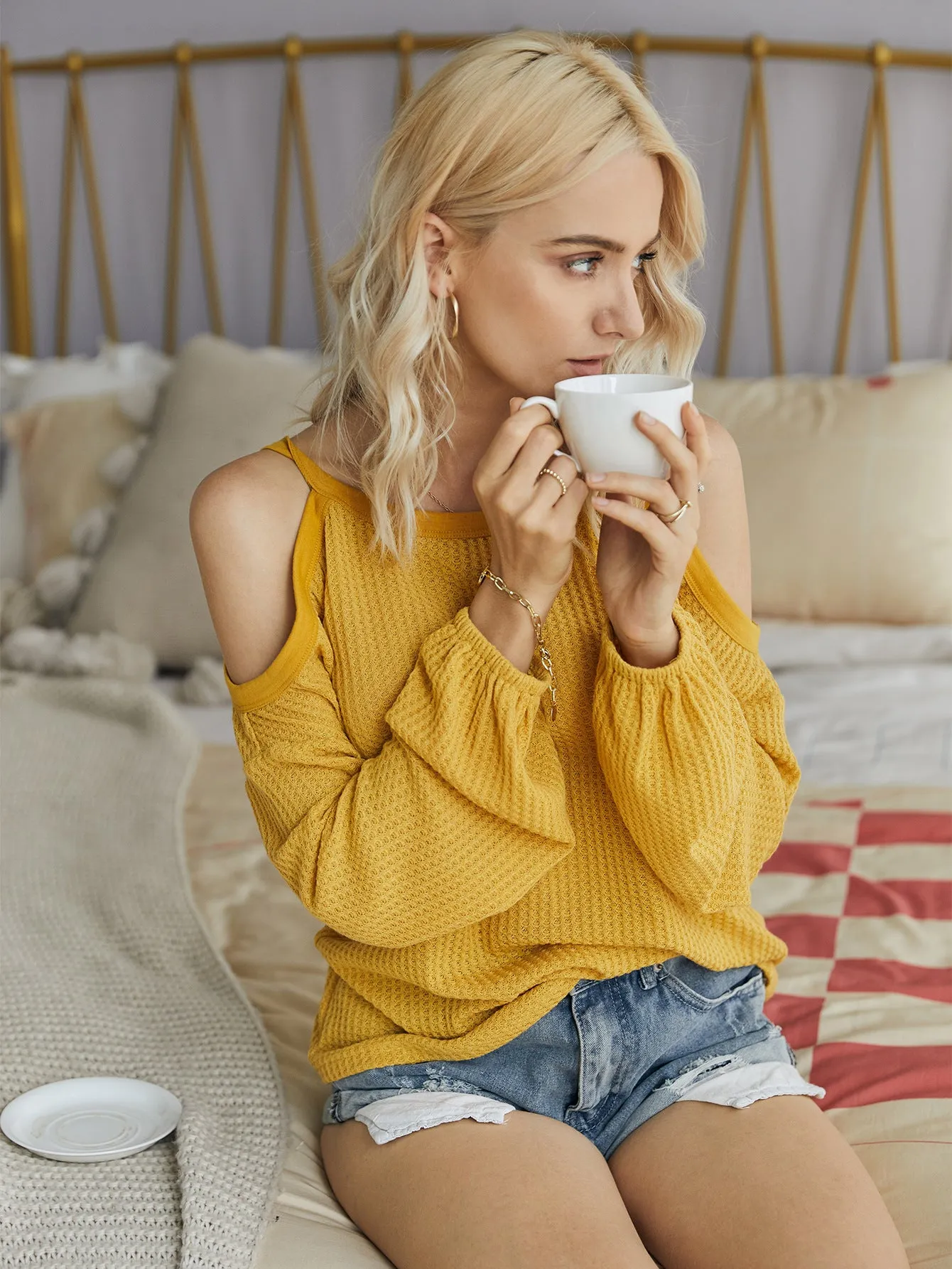 Suspenders One Shoulder Tops Knit Shirt