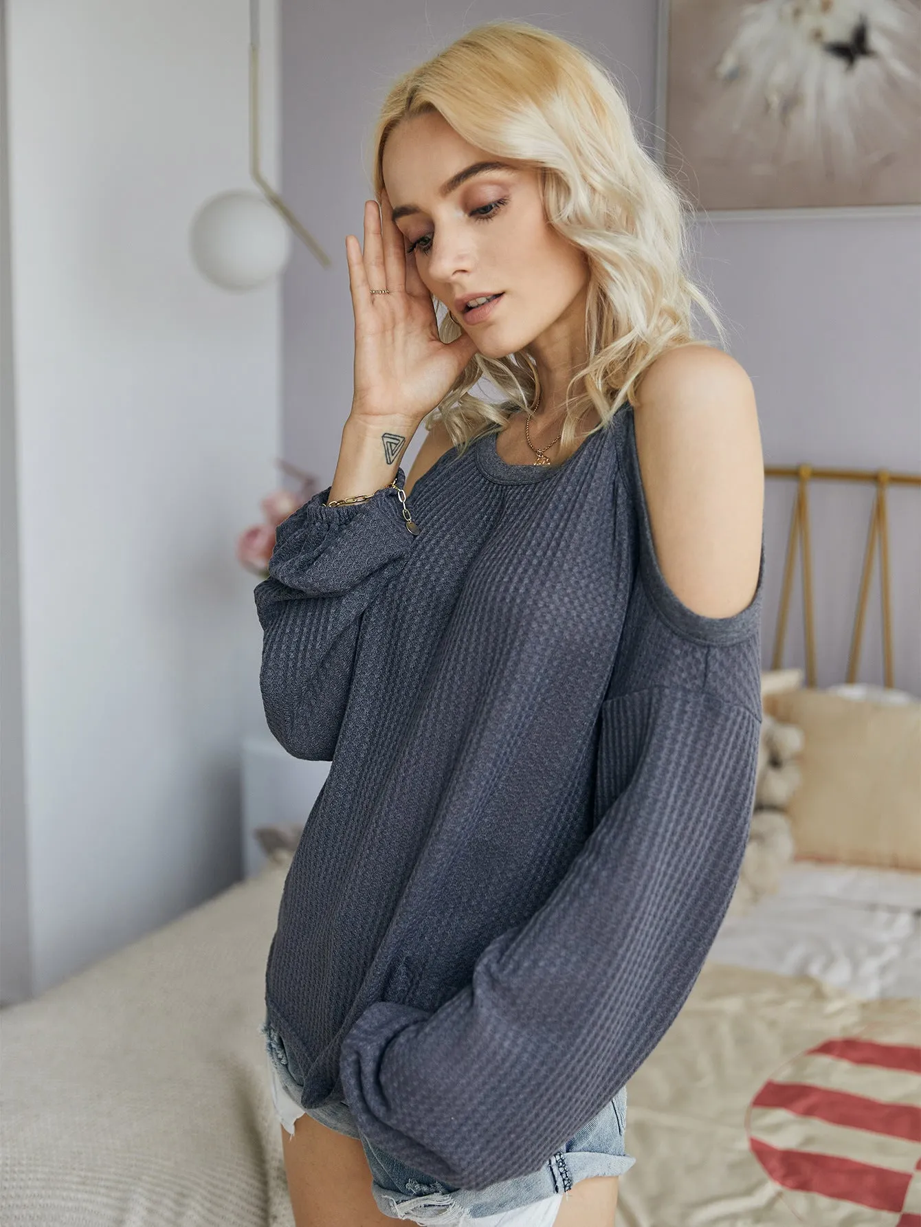 Suspenders One Shoulder Tops Knit Shirt