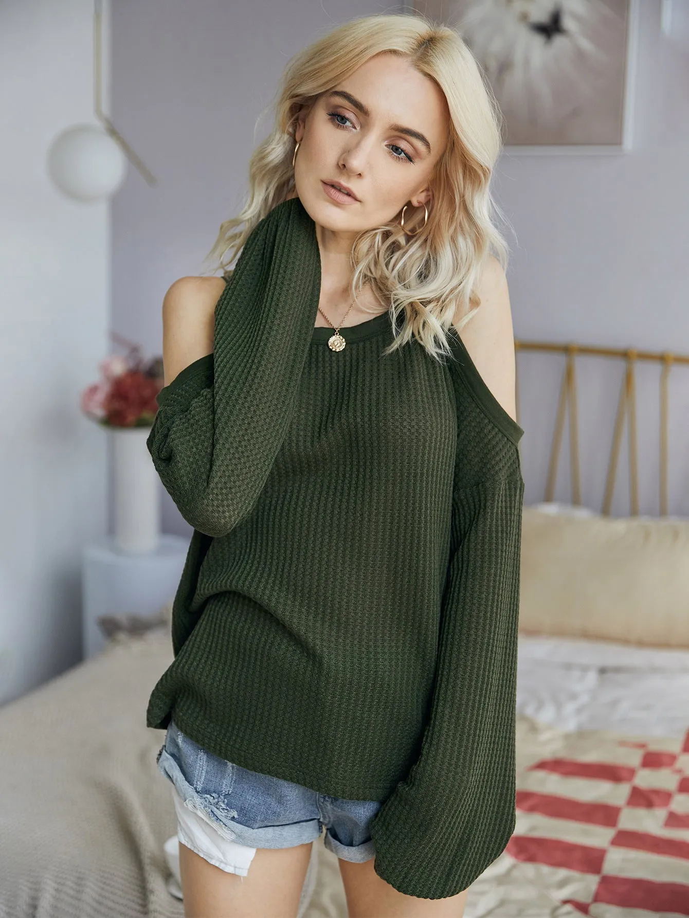 Suspenders One Shoulder Tops Knit Shirt