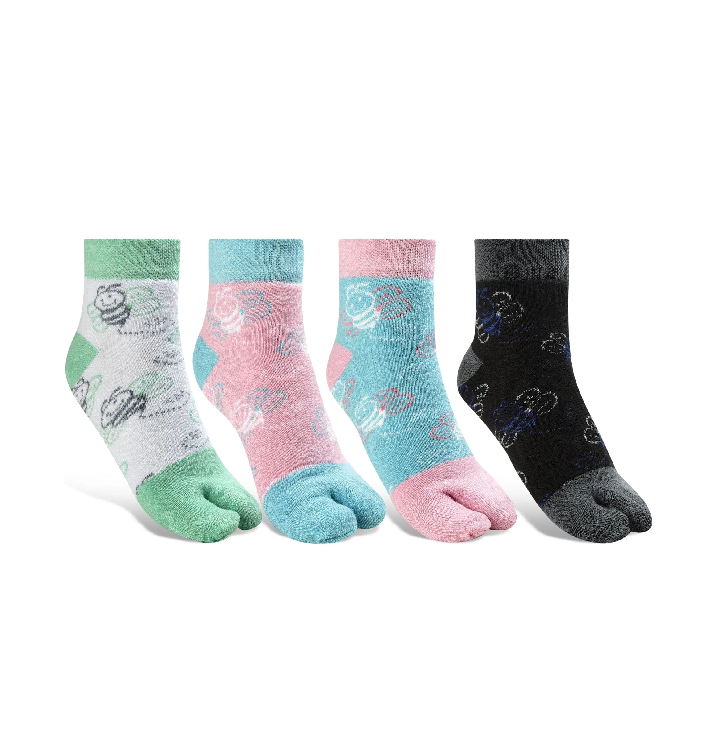 Texlon Men Ankle Length Blended Spandex Thick Towel Terry Long Rib Elastic Thumb Socks Pack of 4