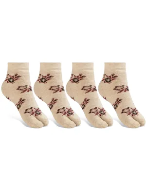Texlon Women Ankle Length Thumb Woolen Terry Thick Towel Spandex Winter Wear Socks Pack of 4