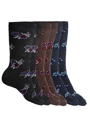 Texlon Women's Calf Length Towel Terry Thick Woolen Multicolored Thumb Socks(Pack of 3 Pairs)(Multicolored, Free Size)