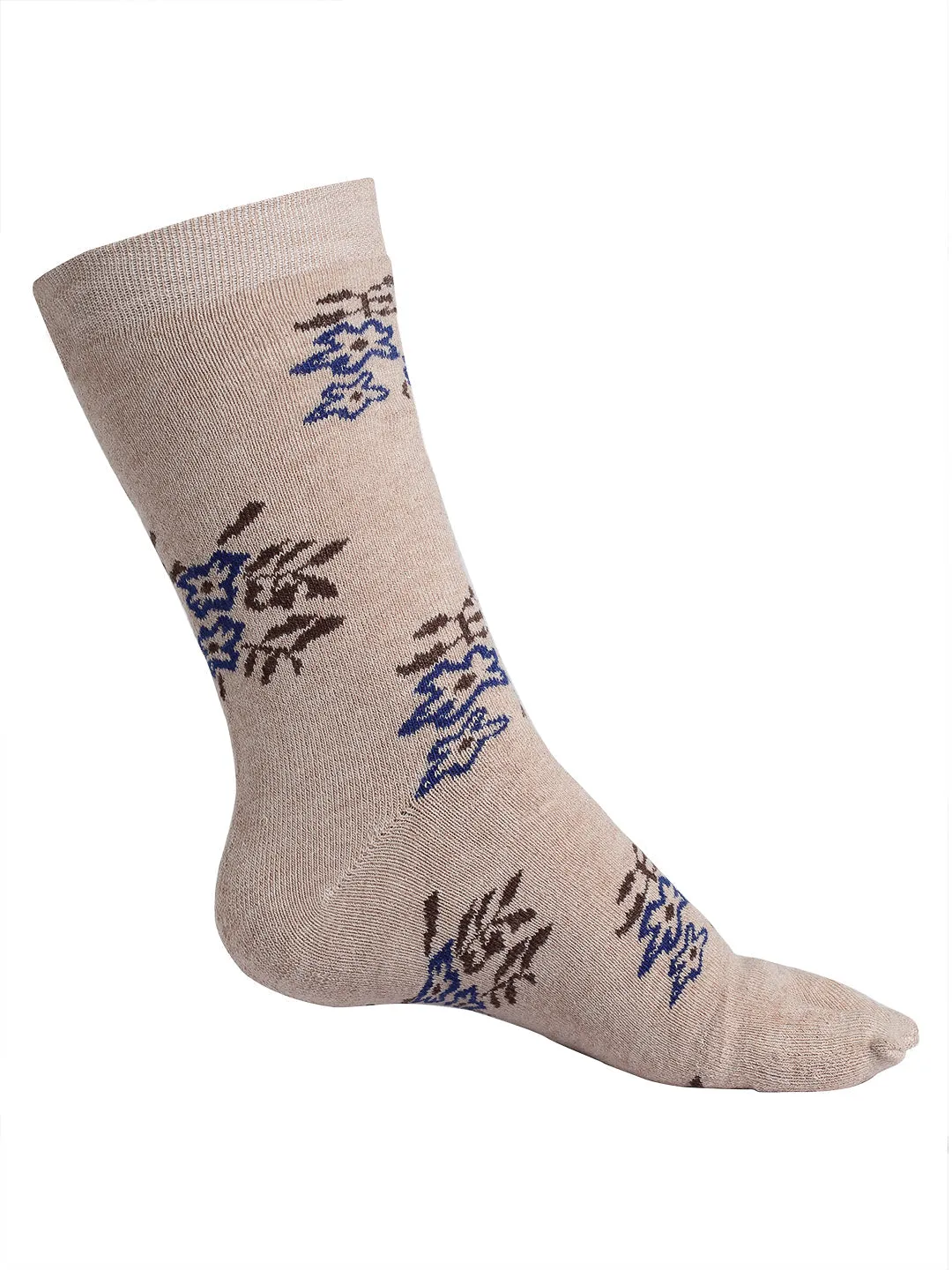 Texlon Women's Calf Length Towel Thick Woolen Thumb Multicolored Socks (Pack of 3 Pairs)