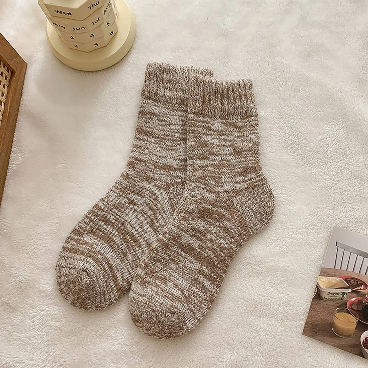 THICK WARM TERRY SOCKS Coffee