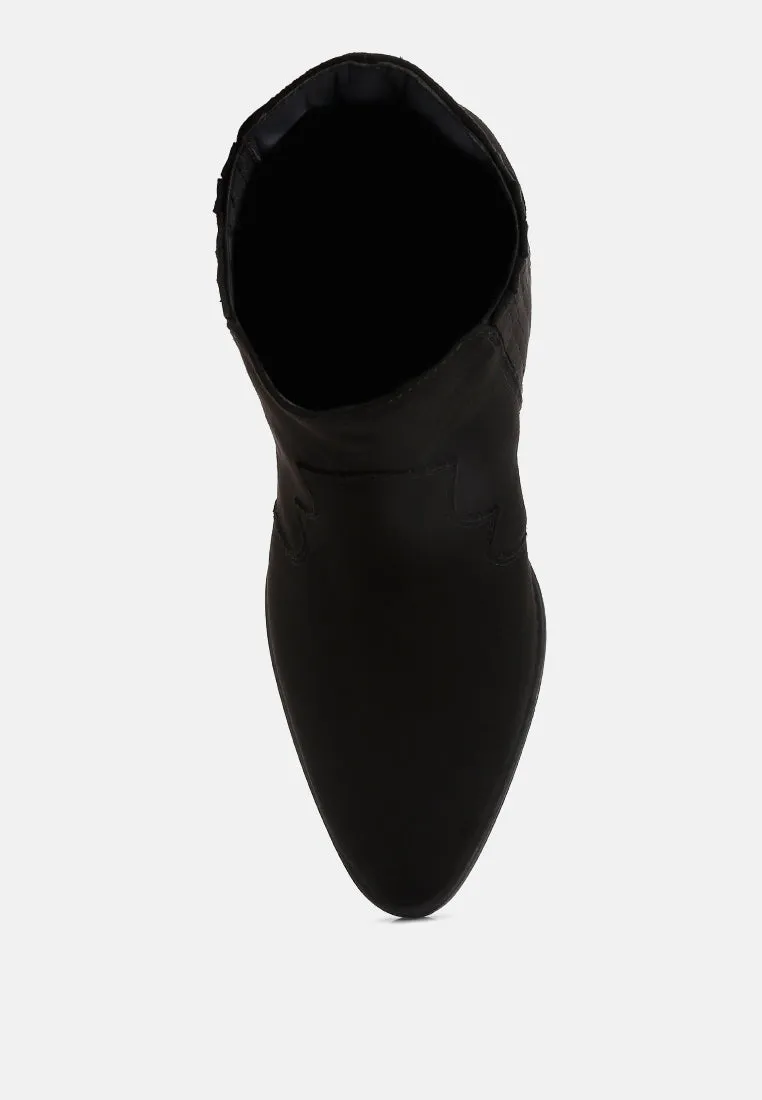 Tiago Ankle Length Low Heel Cowboy Boots