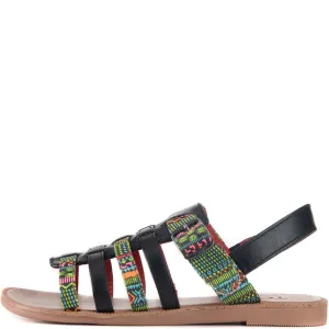 Toms for Kids: Huarache Black Textile Tribal Geo Sandals