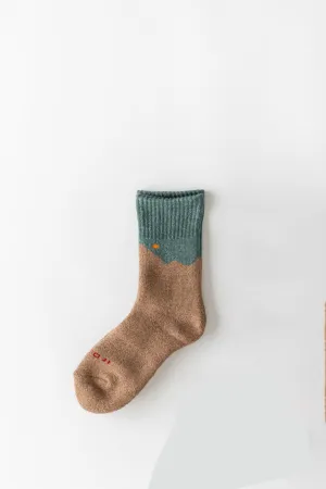 Trecking Socks, Off White/ Blue