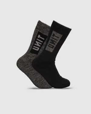 UNIT Men's Ultra Thick Bamboo Hi-Lux Socks -2 Pack