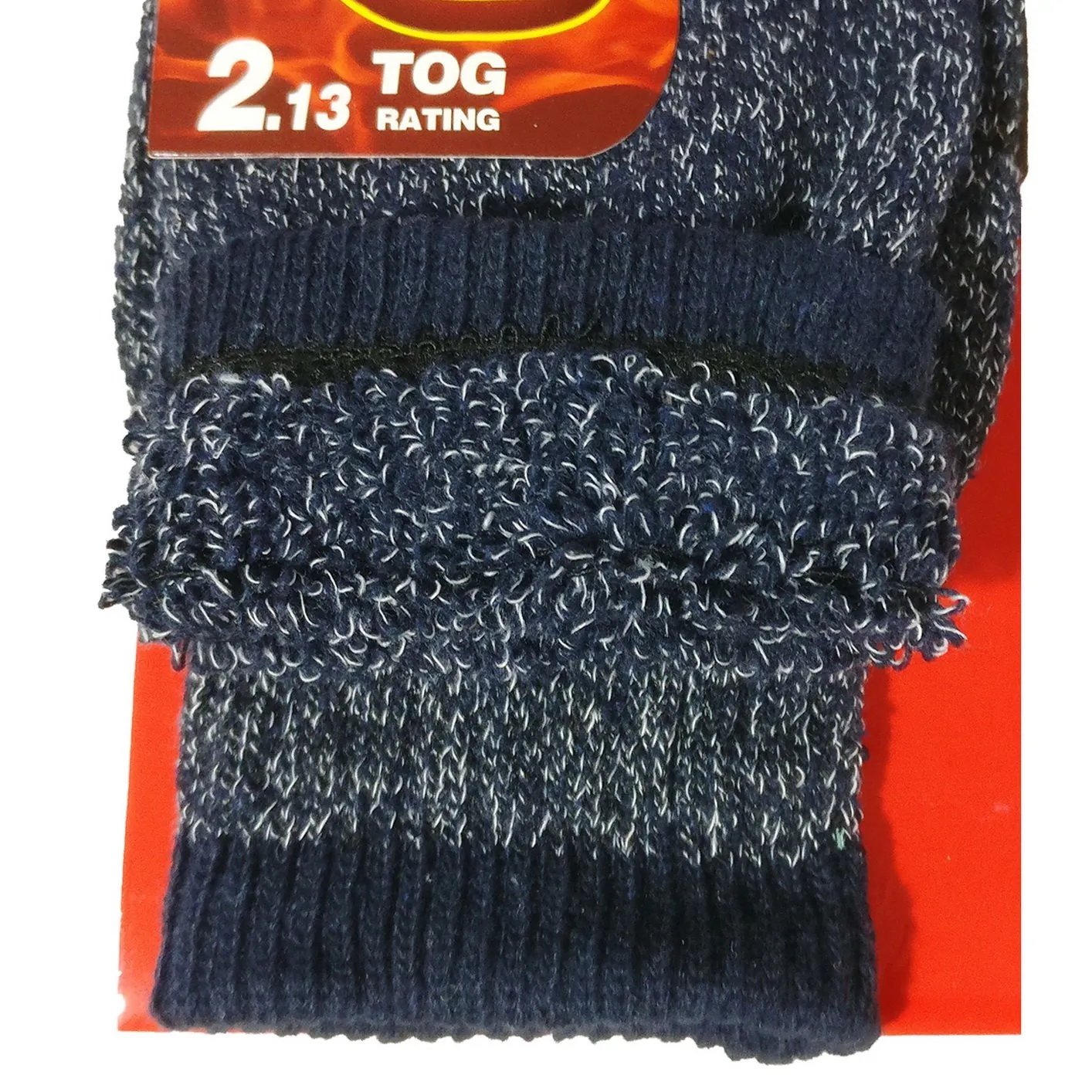 *USBingoshop 2 Pairs Men's Heat Thick Insulated Wool Winter Thermal Socks 10-13 (2PK-Blue-HS1)