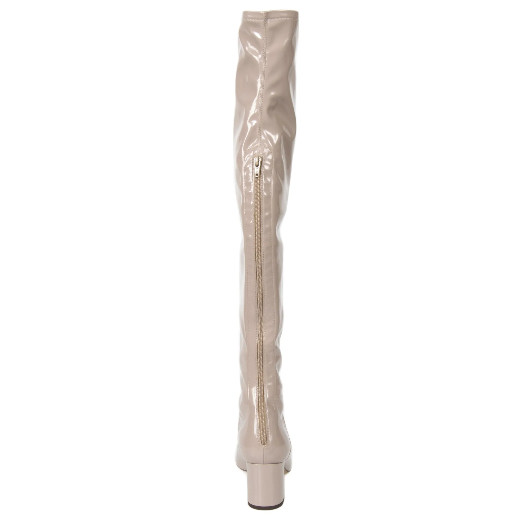 Valentino Patent Leather Over The Knee Boots | Poudre | Size 39.5