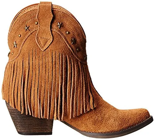 Very Volatile | Deerwood Fringe Western Bootie Brown