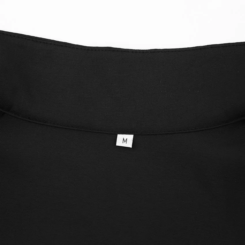 Vintage Lantern Sleeve Single-breasted Stand-up Collar Shirts