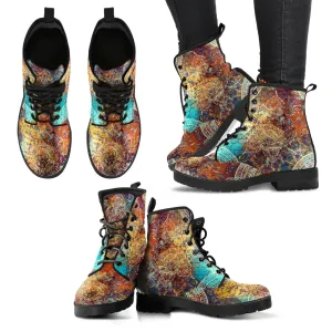 Vintage Mandala Women's Eco-Friendly Leather Boots