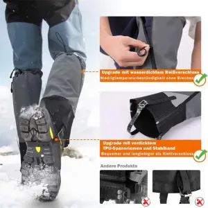 Waterproof Adjustable Leg Gaiters Dirt-Proof Ripstop Hiking Gaiters Adjustable Breathable Shoe Gaiters For Hunting Mountain