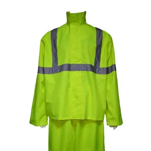 Waterproof Class 3 Reflective Tape Safety Rain Jacket
