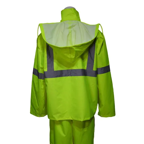 Waterproof Class 3 Reflective Tape Safety Rain Jacket