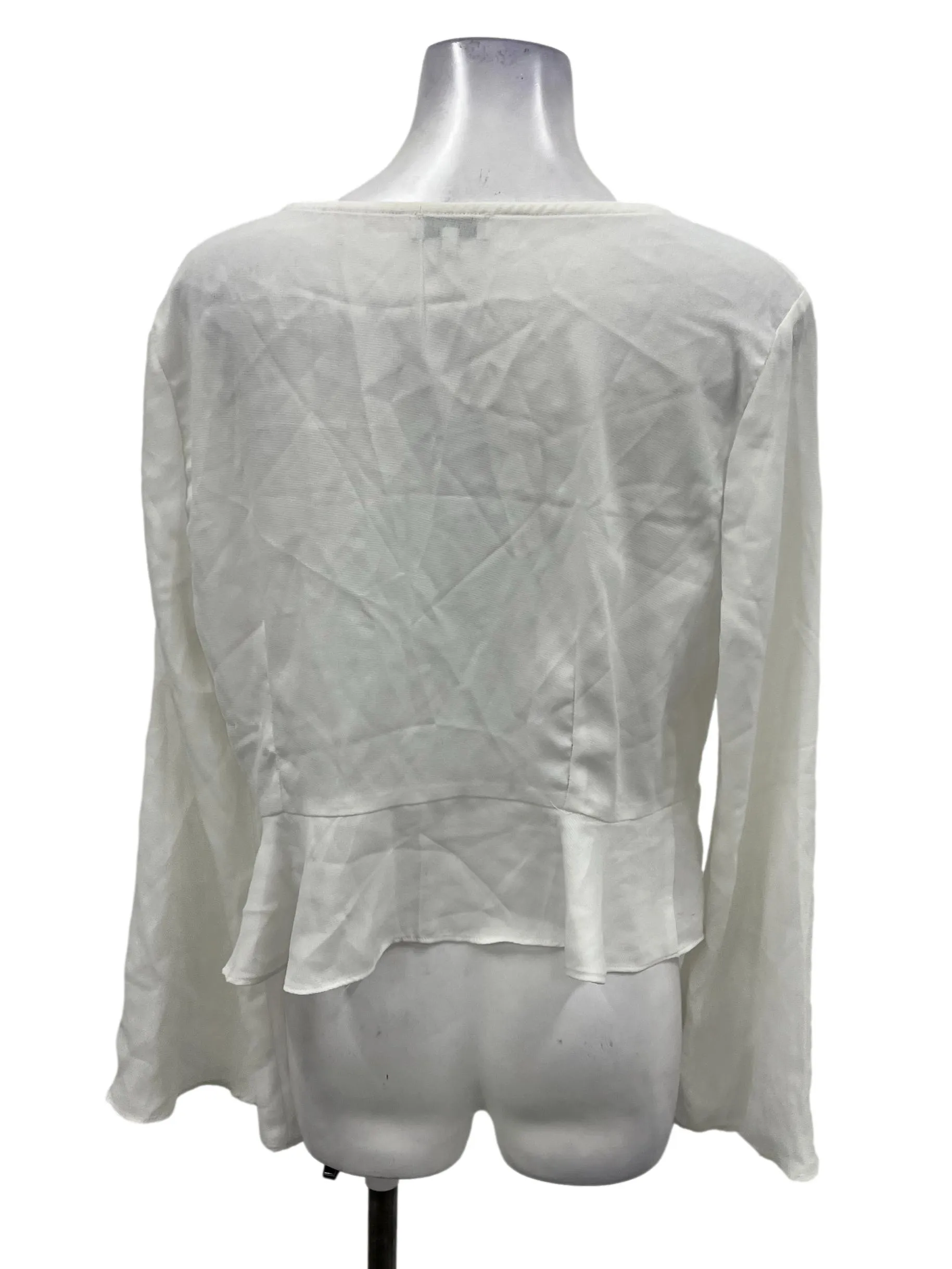 White Button Long Sleeve Top