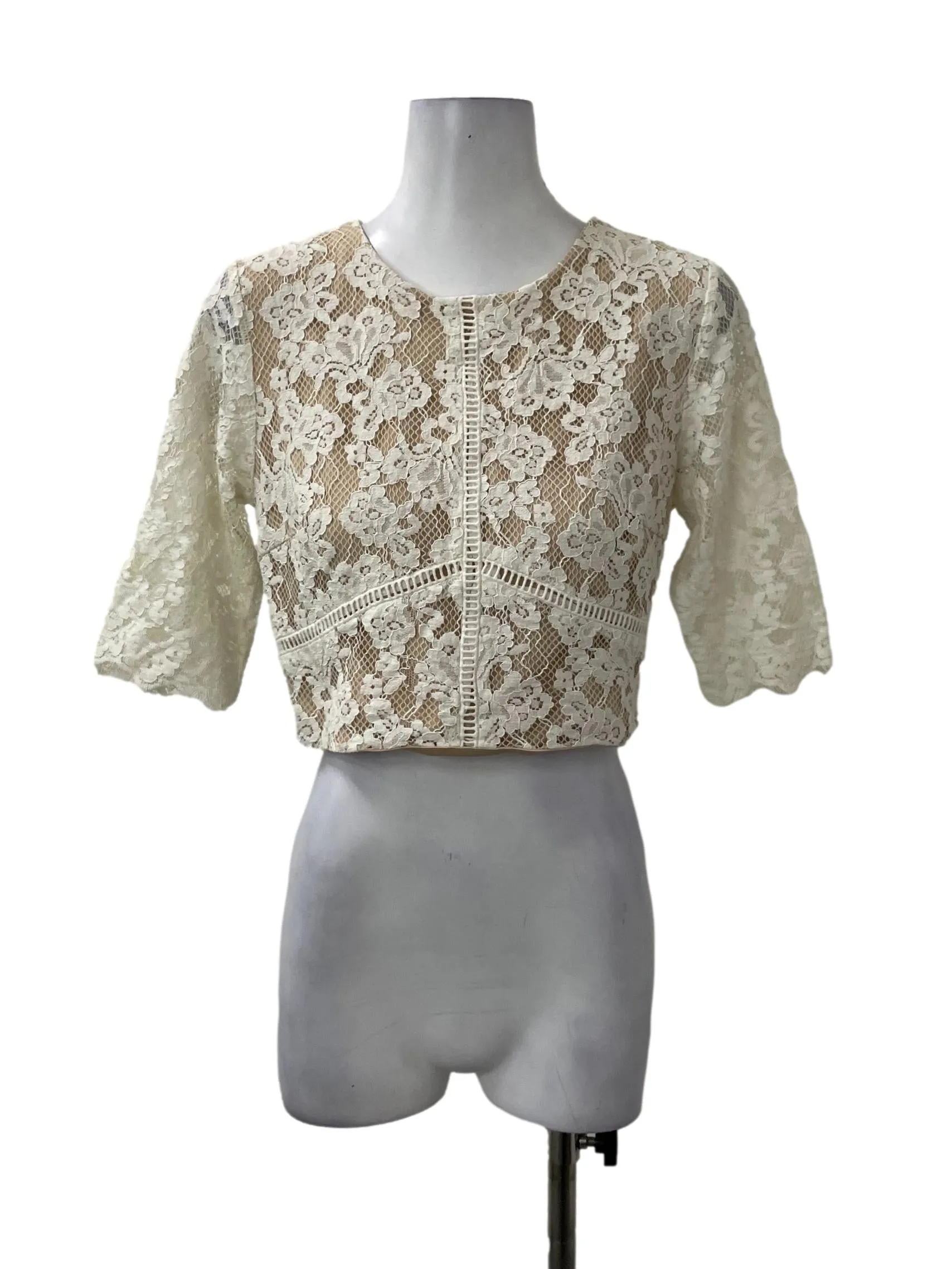 White Floral Lace Top