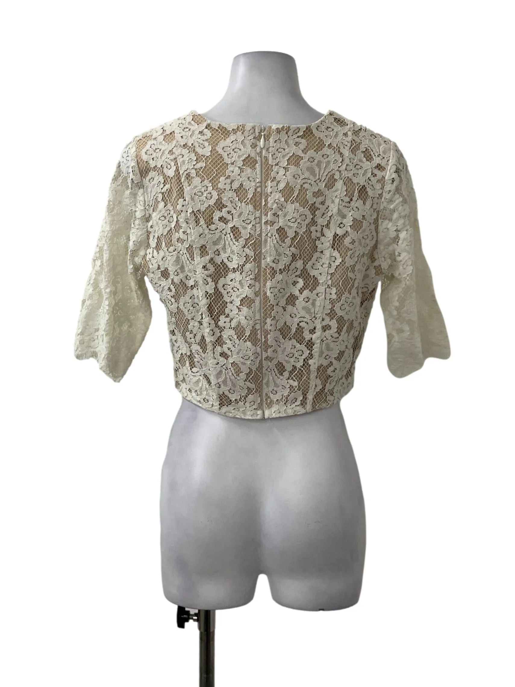 White Floral Lace Top