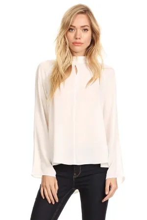 white long sleeve button down shirt