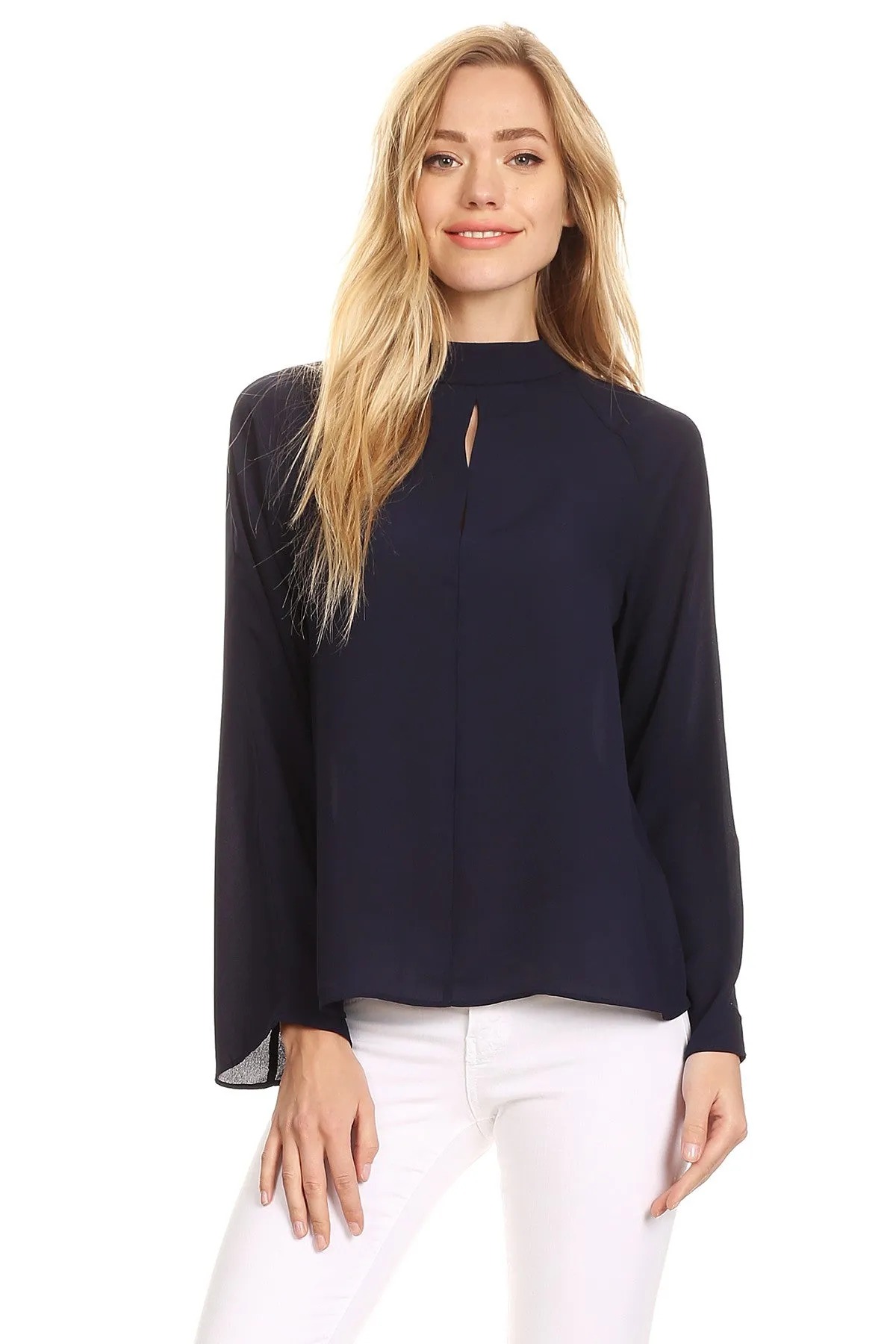 white long sleeve button down shirt