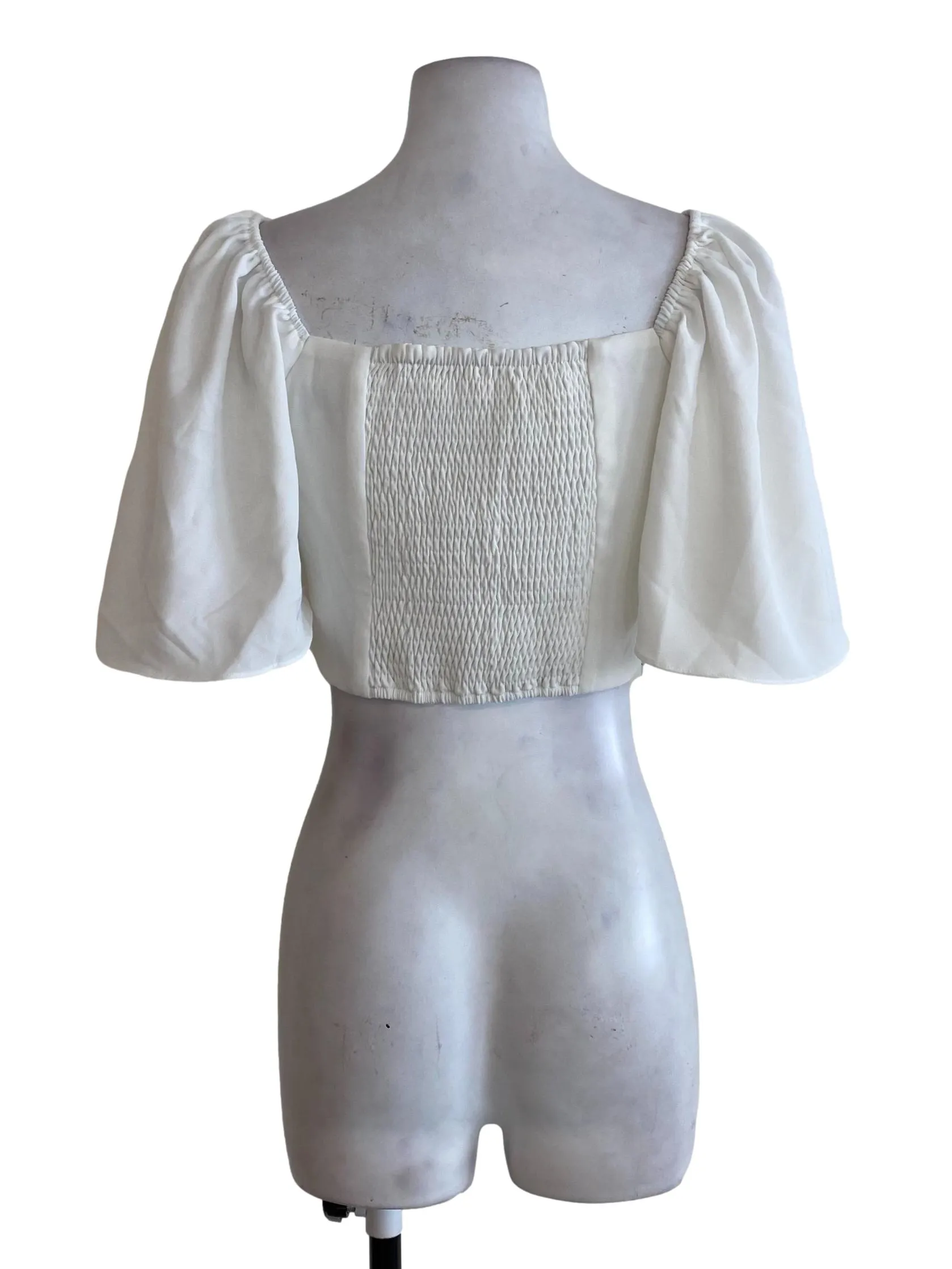White Puffy Sleeve Top