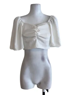 White Puffy Sleeve Top